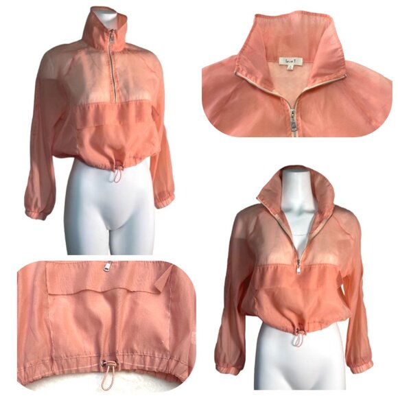 love J Tops - Love J Organza peach Crop top S